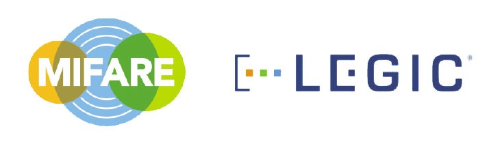 Logos von MIFARE und LEGIC