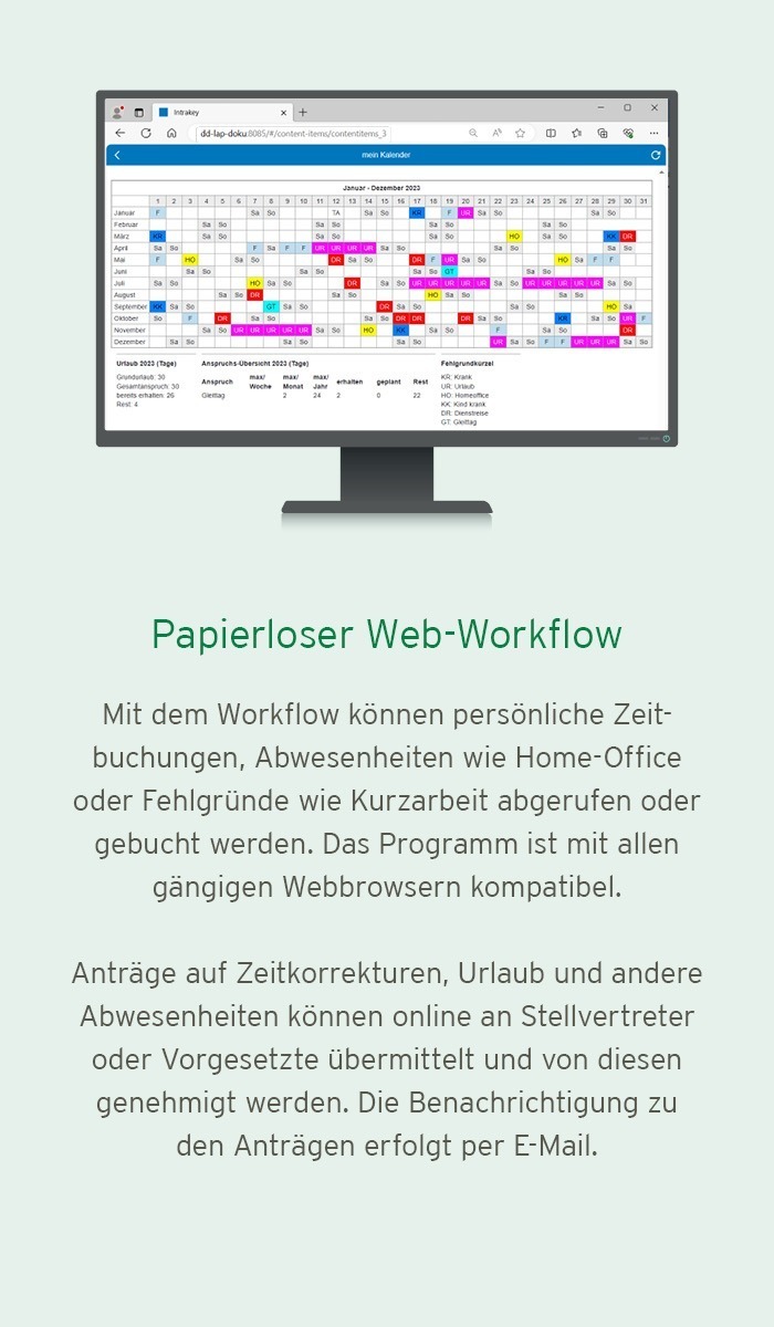 Beispielbild für den papierlosen Webworkflow von SECANDA