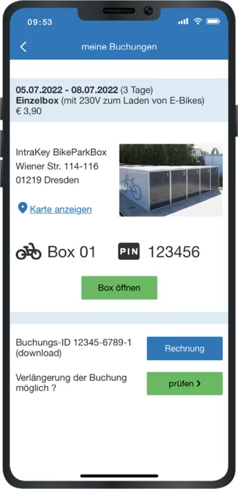 Fahrradgarage öffnen