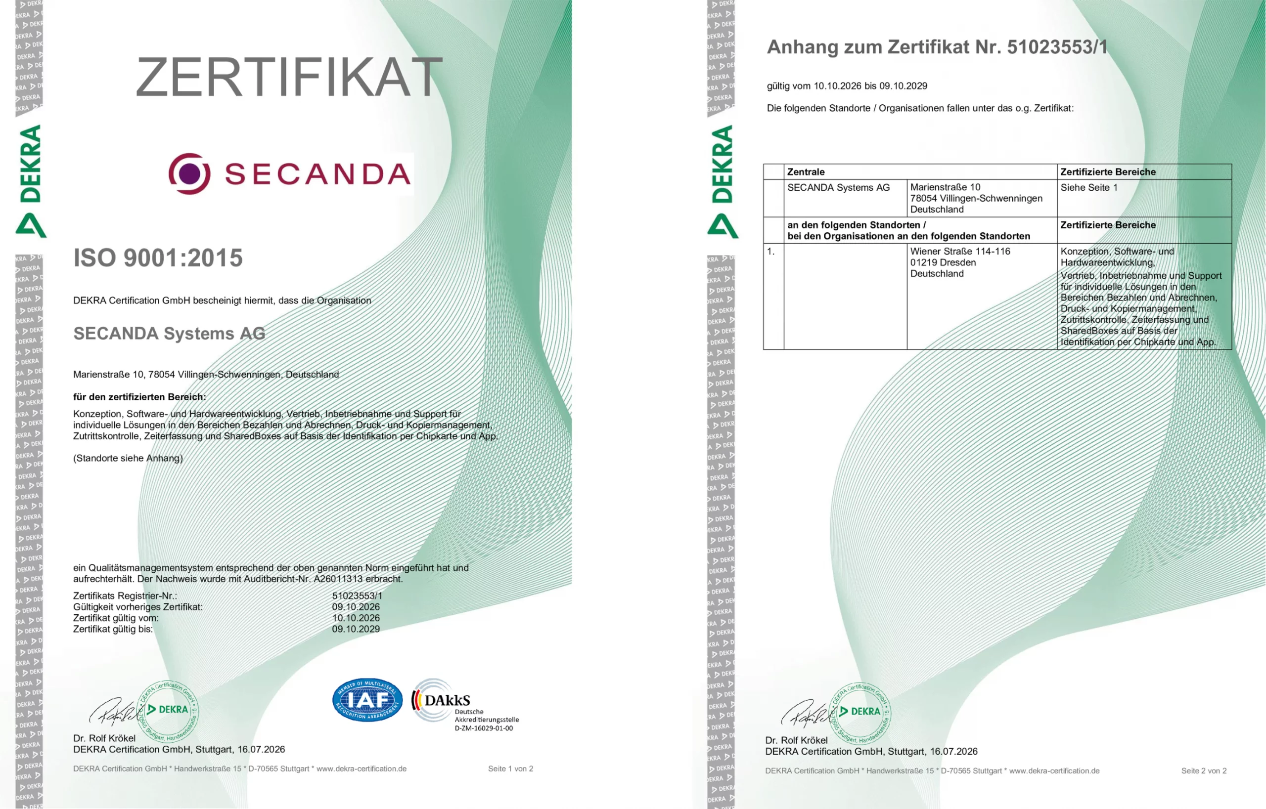 Zertifikat nach ISO 9001:2015